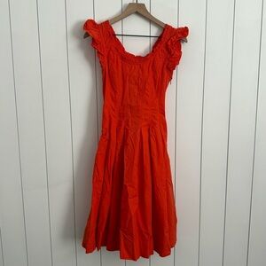 Ulla Johnson Ruffle Sleeve Corset Midi Dress